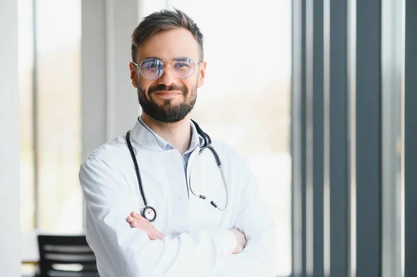 Young Confident Male Doctor Portrait Successful Doctor Career Concept — Stock Photo, Image