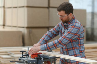 Professional Carpenter man authentic Handcraft Wood worker. Joiner or furniture builder home diy projects maker male