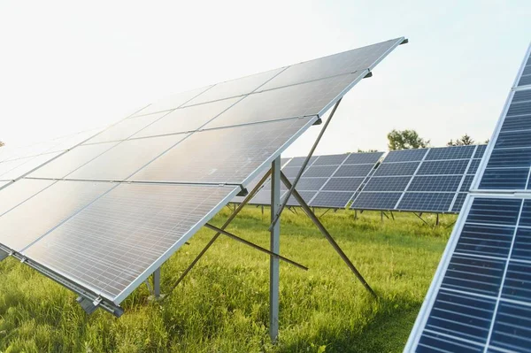 Paneles Solares Cielo Azul Paneles Solares Sistema Generadores Energía Del — Foto de Stock