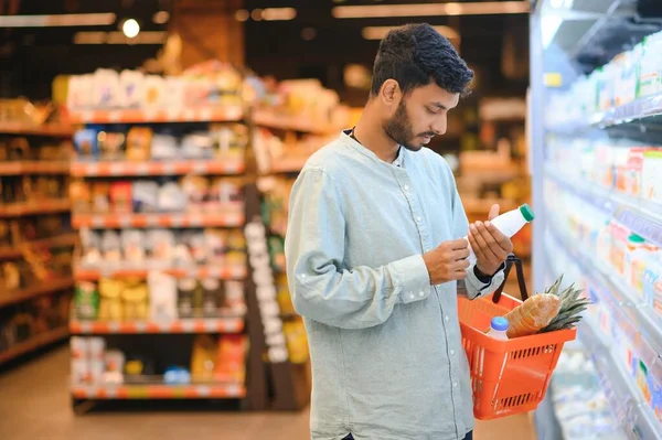 Portrait Indian Male Grocery Positive Attitude — Stock Photo, Image
