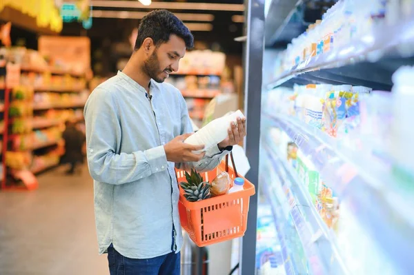 Portrait Indian Male Grocery Positive Attitude — Stock Photo, Image