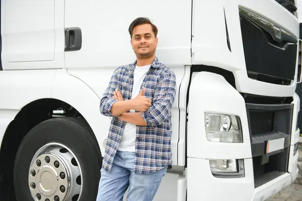 Portrait of a indian truck driver.
