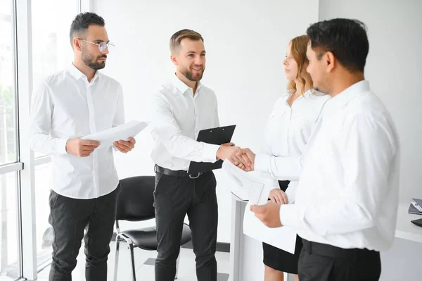 stock image Business team working on their business project together at office