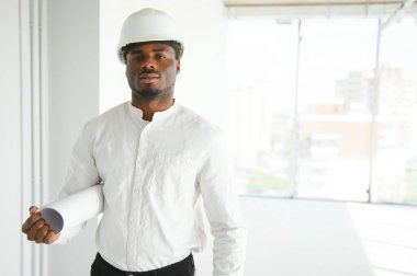 Güzel Erkek Mimari Mühendisinin Portresi.