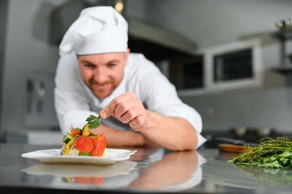 Профессиональный шеф-повар, работающий в знаменитом ресторане.