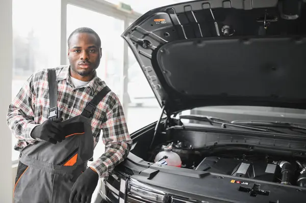 Otomatik mekanik bir rutin hizmet denetim hizmeti garajda gerçekleştirme.