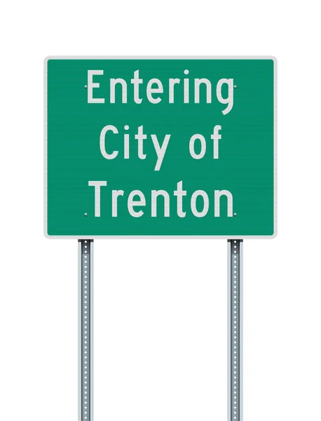Illustration Vectorielle Ville Trenton New Jersey Entrée Signalisation Verte Ville — Image vectorielle