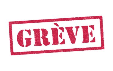 Kırmızı mürekkeple Greve (Fransızca Grev) kelimesinin vektör illüstrasyonu