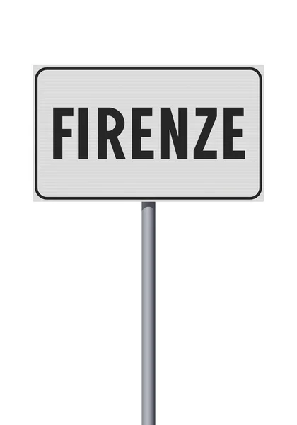 Vektorillustration Der Stadt Florenz Italien Florenz Auf Italienisch Weißes Straßenschild — Stockvektor