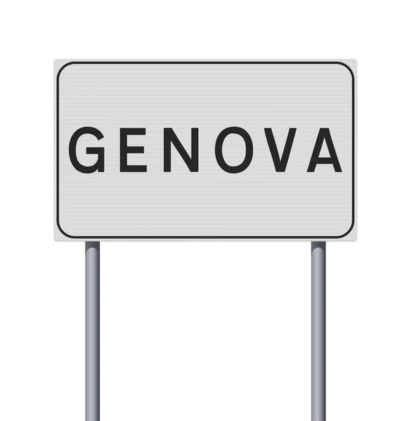 Vector Illustration City Genoa Italy Genova Italian Entrance White Road — Stock Vector
