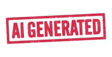 Kırmızı mürekkep damgasıyla oluşturulan yapay zeka kelimesinin vektör illüstrasyonu