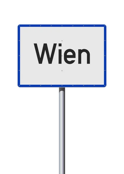 Vektorillustration Der Stadt Wien Österreich Wien Deutsch Eingang Weißes Straßenschild — Stockvektor
