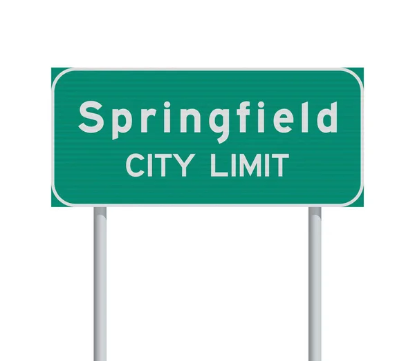 Ilustração Vetorial Sinal Verde Estrada Springfield Missouri City Limit Postes — Vetor de Stock