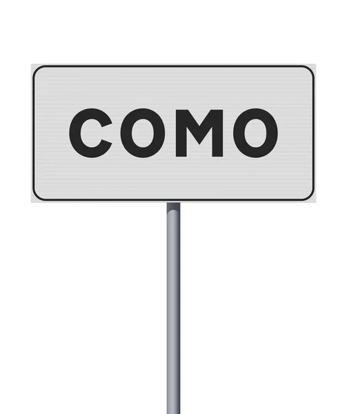 Como市 意大利 金属杆上白色入口路标的矢量图 — 图库矢量图片