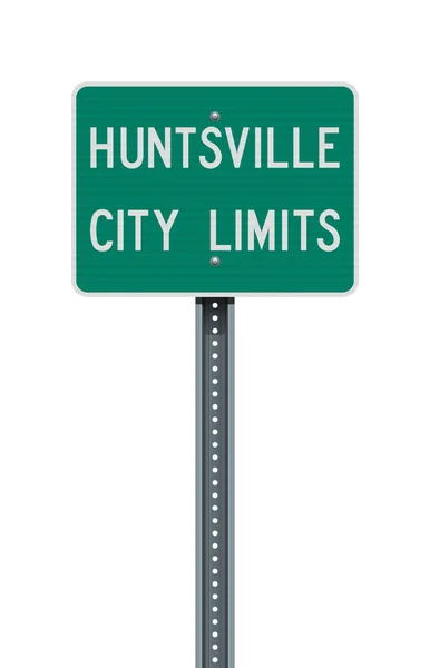 Ilustração Vetorial Cidade Huntsville Alabama Limites Sinal Estrada Verde Poste —  Vetores de Stock