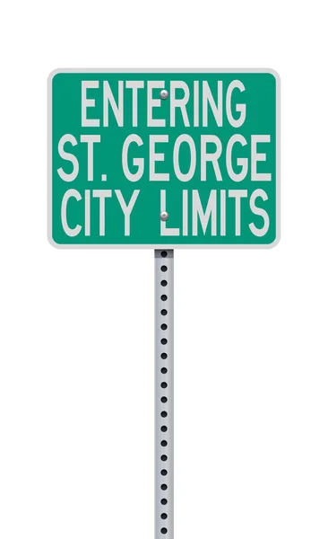 Векторная Иллюстрация Знака George Utah Entering City Limits Green Road — стоковый вектор