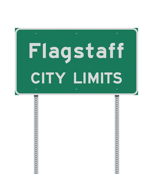 Ilustración Vectorial Señal Tráfico Verde Flagstaff Arizona City Limits Postes — Vector de stock