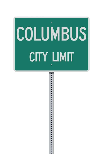 Векторная Иллюстрация Зеленого Дорожного Знака Columbus Джорджия Металлическом Столбе — стоковый вектор