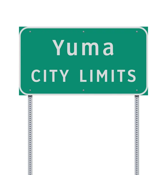 Ilustración Vectorial Señal Tráfico Verde Yuma Arizona City Limits Postes — Archivo Imágenes Vectoriales