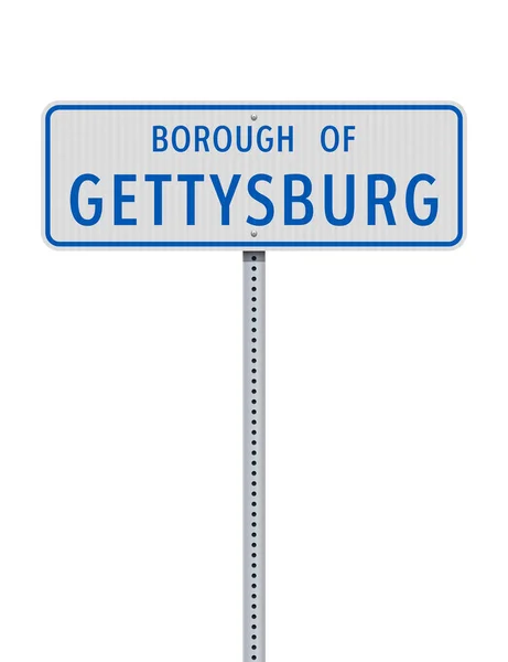 Vector Illustratie Van Het Stadsdeel Gettysburg Pennsylvania Wit Verkeersbord Metalen — Stockvector