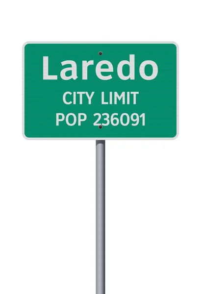 stock vector Vector illustration of the Laredo (Texas) City Limit green road sign on metallic pole