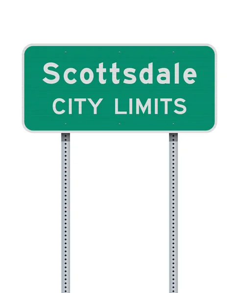 Ilustração Vetorial Sinal Estrada Verde Scottsdale Arizona City Limits Postagens — Vetor de Stock