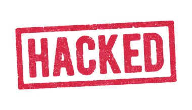Kırmızı mürekkeple hacklenmiş kelimesinin vektör illüstrasyonu