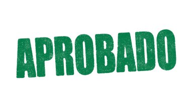 Yeşil mürekkeple Aprobado (İspanyolca onaylandı) kelimesinin vektör illüstrasyonu