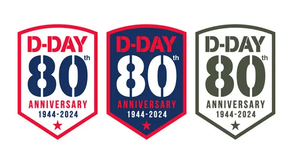 Badges 80Th Anniversary Day Vector — Stock Vector