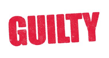 Kırmızı mürekkepli suçlu kelimesinin vektör illüstrasyonu