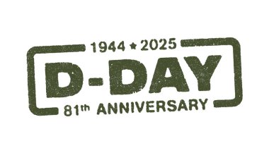 D-Day 81. Yıl dönümünün yeşil askeri mürekkep damgalı temsilcisi.