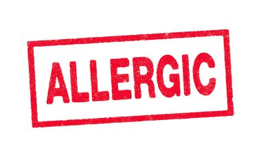 Kırmızı mürekkeple alerjik kelimesinin vektör illüstrasyonu