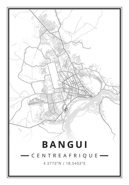 Miejska Mapa Miasta Bangui Centrum Afryki Afryka — Zdjęcie stockowe