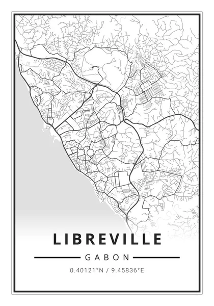 Stadskarta Konst Libreville Stad Gabon Afrika — Stockfoto