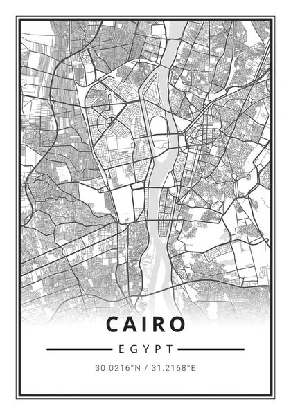 Street map art of cairo city in egypt - Africa