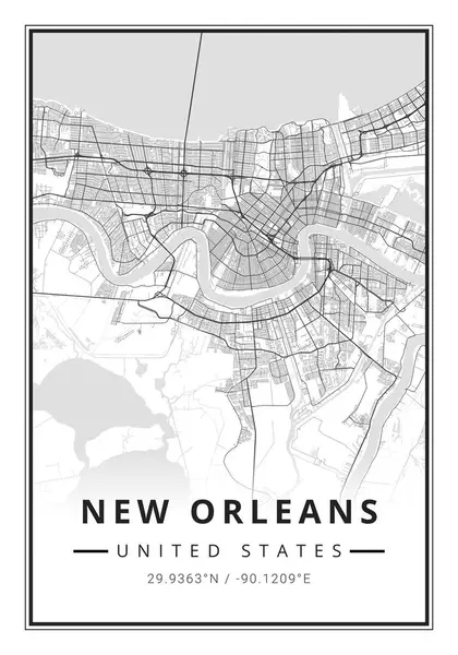 Street Map Art New Orleans City Usa Ηνωμένες Πολιτείες Αμερικής Royalty Free Φωτογραφίες Αρχείου