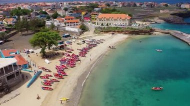 Tarrafal Beach Santiago Adası Cape Verde - Cabo Verde havadan görünümü