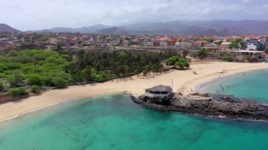 Tarrafal Beach Santiago Adası Cape Verde - Cabo Verde havadan görünümü