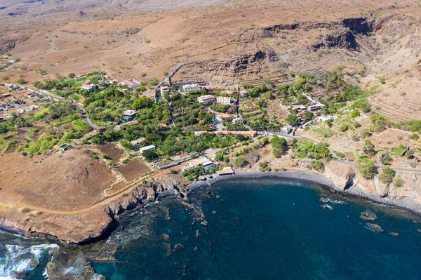 Aerial View Cidade Velha City Santiago Cape Verde Cabo Verde 스톡 사진