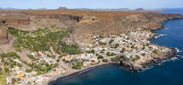 Aerial View Cidade Velha City Santiago Cape Verde Cabo Verde 스톡 이미지
