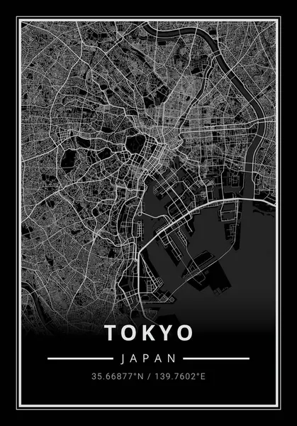 日本东京市街道地图艺术 — 图库照片