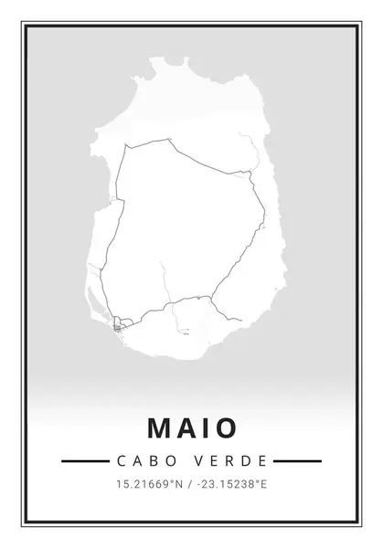 Mapa Ruas Arte Ilha Maio Cabo Verde África Imagem De Stock