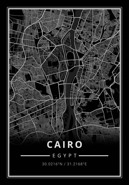 Street map art of cairo city in egypt - Africa