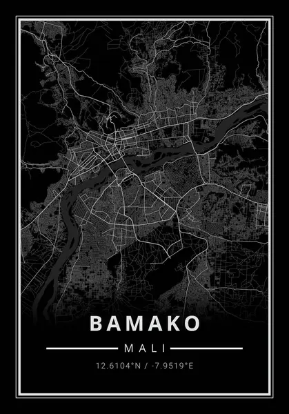 非洲巴马科市街道地图艺术 — 图库照片