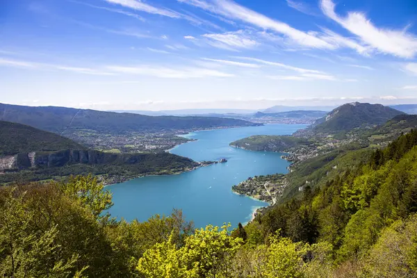 Άποψη Της Λίμνης Annecy Από Col Forclaz Royalty Free Εικόνες Αρχείου