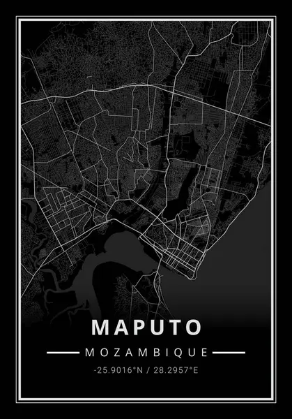 Οδικός Χάρτης Της Πόλης Maputo Στη Μοζαμβίκη Αφρική Εικόνα Αρχείου