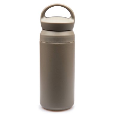 Termos flask for hot and cold drinks, isolated on white.