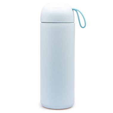 Termos flask for hot and cold drinks, isolated on white.