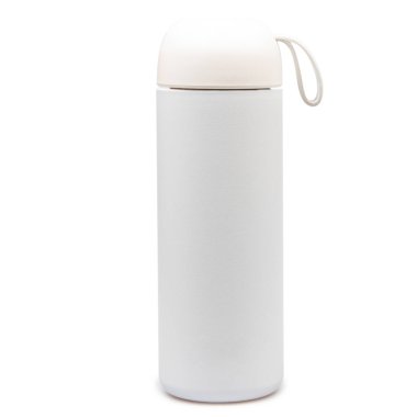 Termos flask for hot and cold drinks, isolated on white.