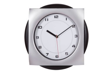 Beyaz bir arka plan üzerinde izole duvar saati.